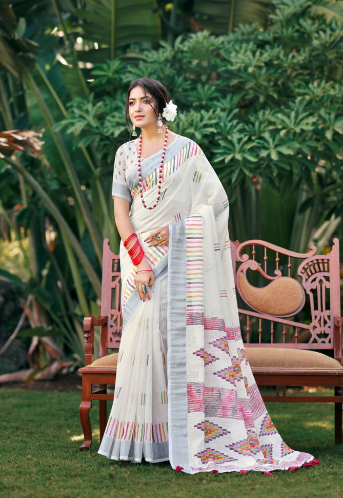 Vinamra White And White Vol 1 Printed Sarees Catalog
